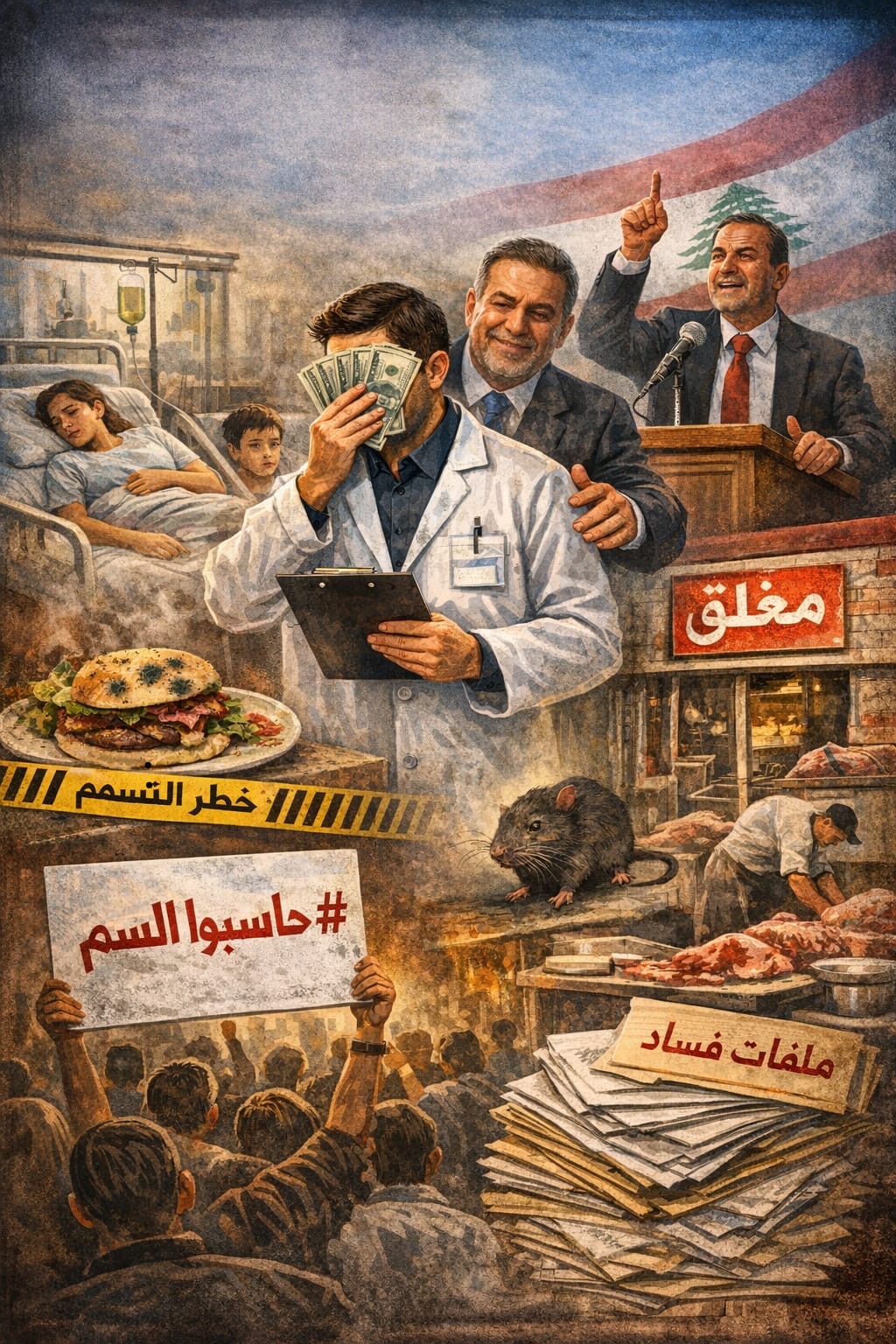 المراقبةُ الصحيّةُ فِي لُبنان… بينَ الفسادِ والإهمالِ وصحّةِ المُواطنِ المَهدورة.