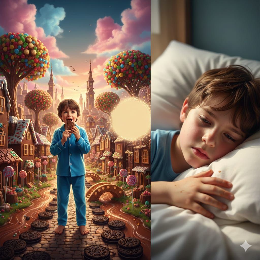 تَذكرةٌ مَجّانيّةٌ إلَى مَدينةِ الشّوكُولاتَة: “الرّحلَةُ الَّتي انتهَت بلمسَةِ وِسادَة”